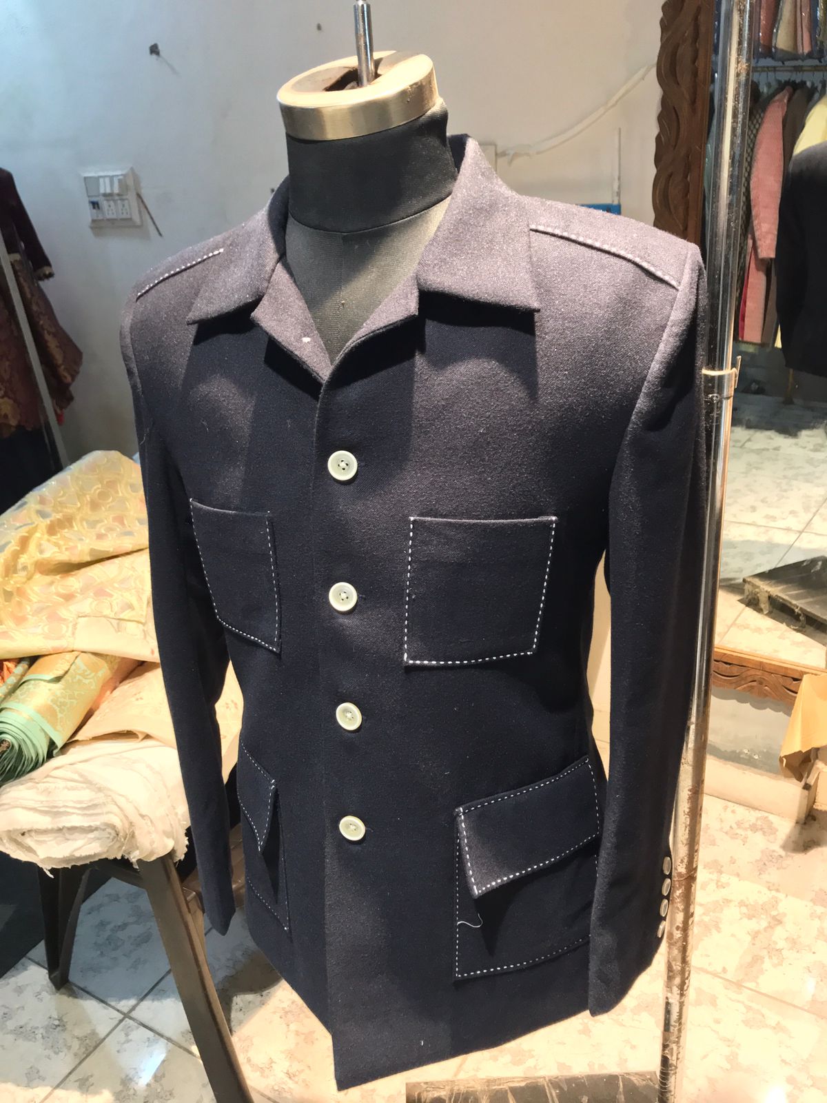 Olive Green Tweed 4 Pocket Blazer