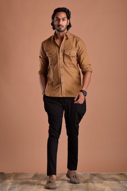 Urban Camel Brown Hunting Style Shirt