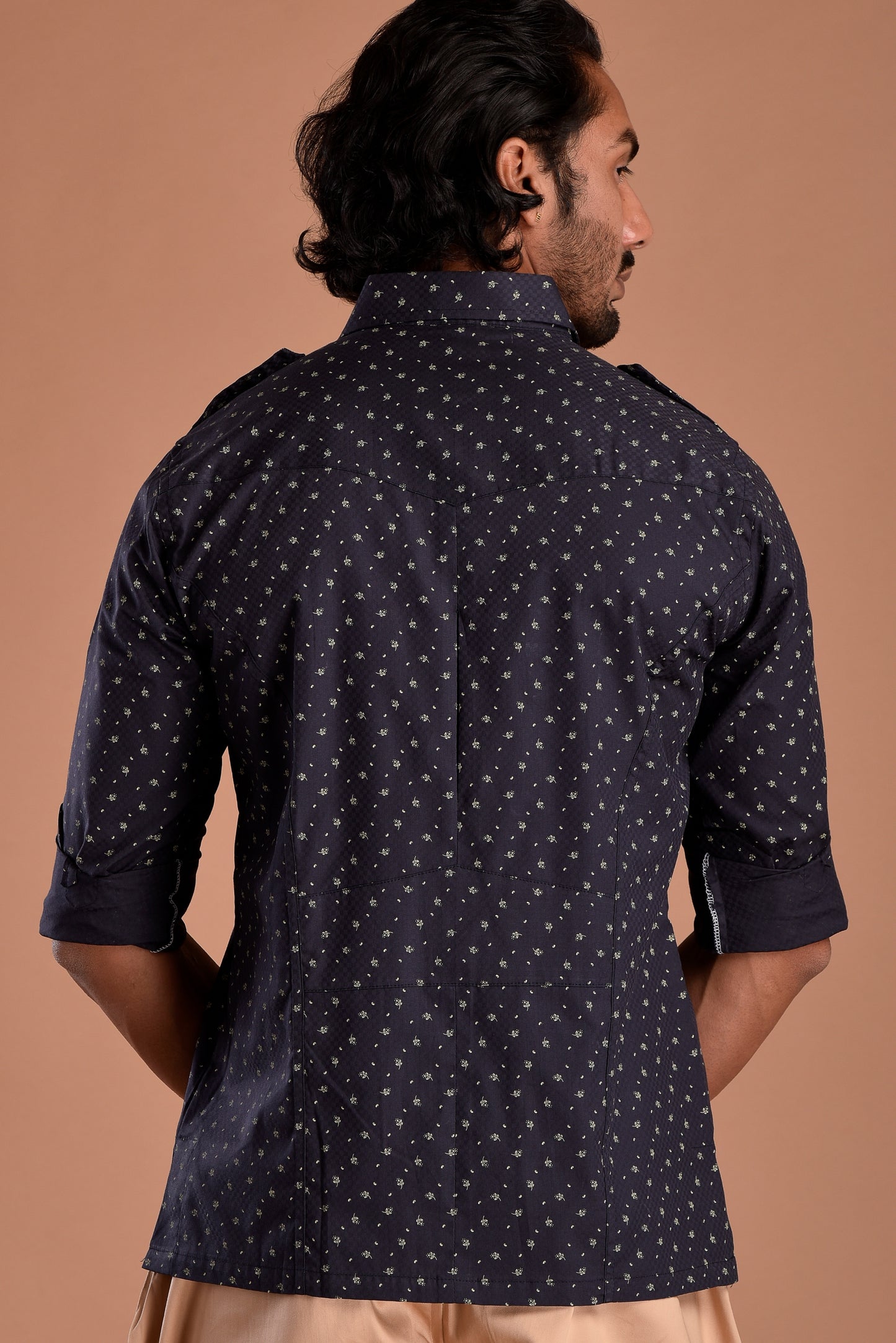 Blueberry Hunting Style Cotton printed Shirt