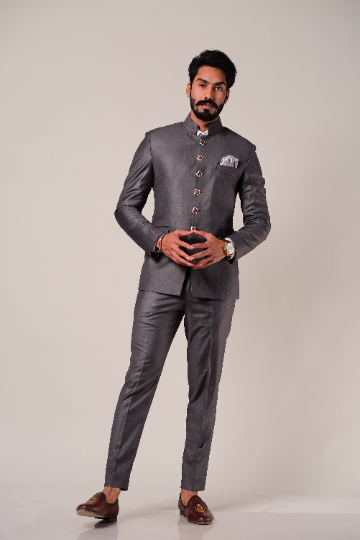 Dark Grey Royal Jodhpuri Suit for Men – Rajanyas
