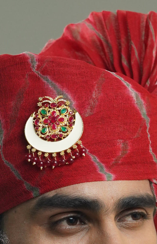 Sarpech White | Green | Magenta  Groom's wedding Accessories