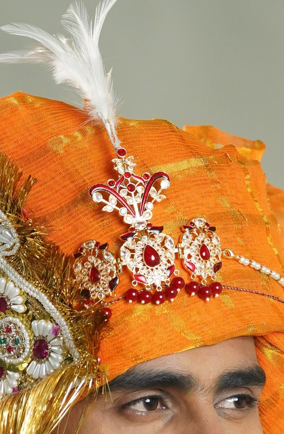 Kalangi | Sarpech Red | Golden | Silver  Groom's wedding Accessories