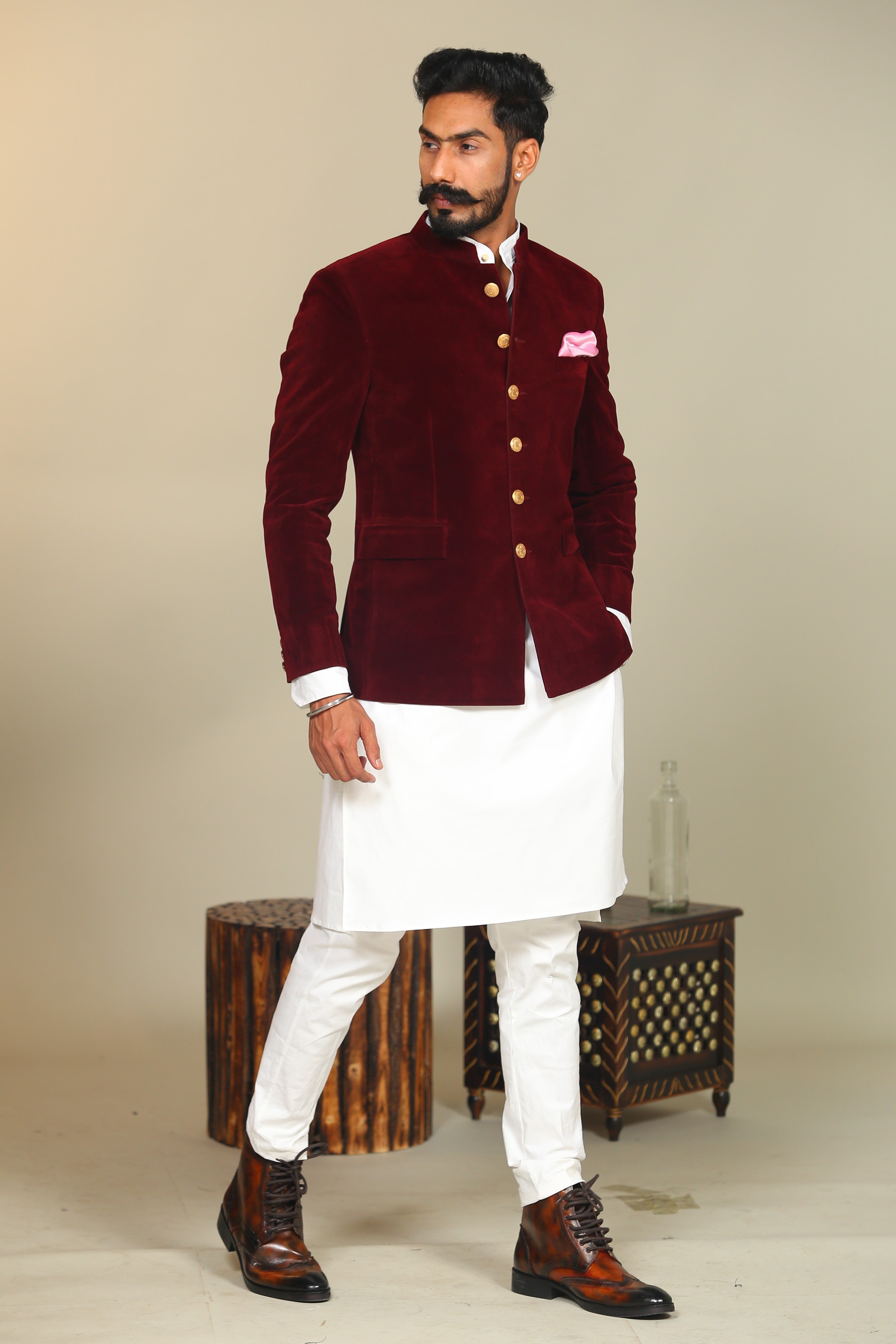 Blazer with kurta clearance pajama