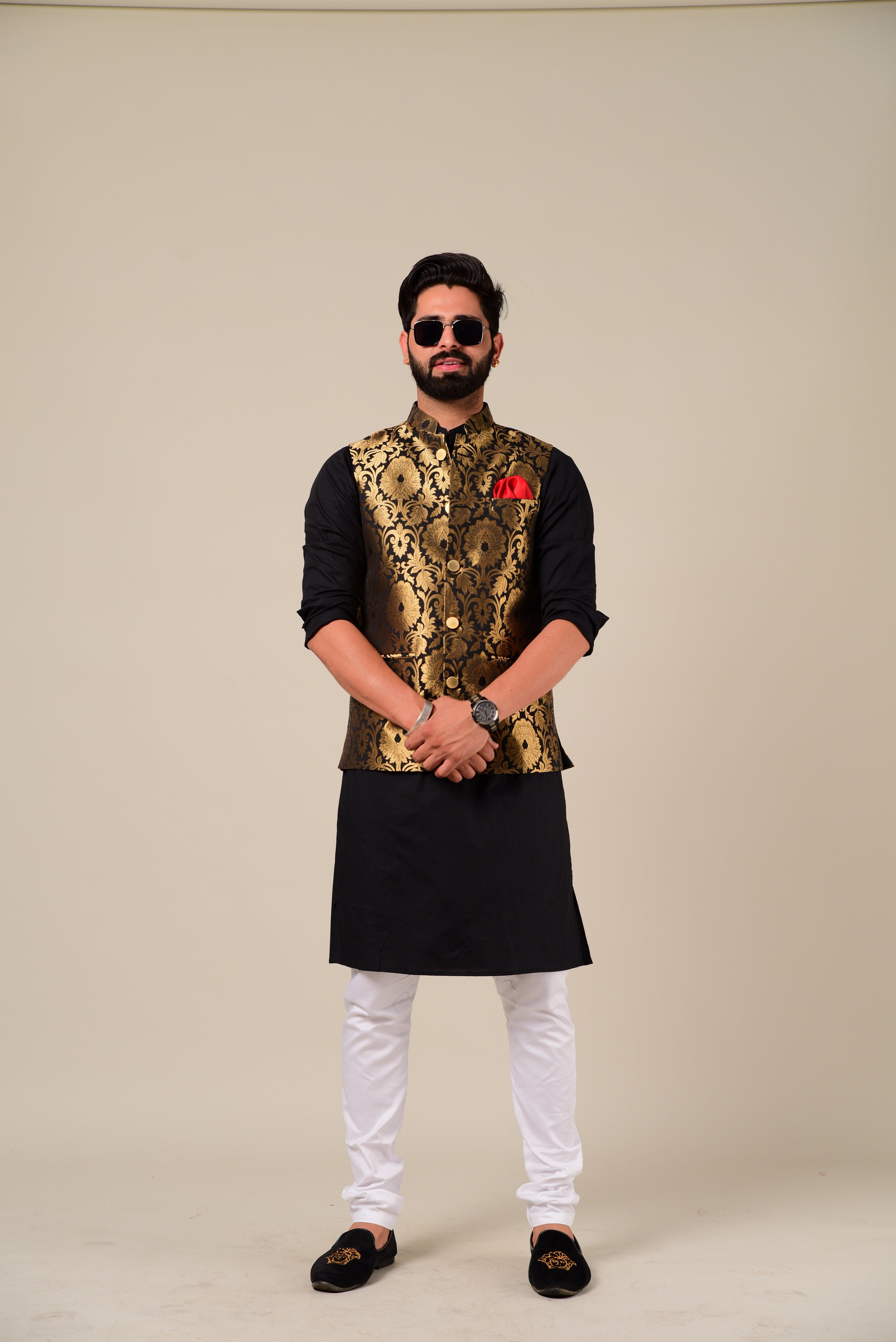 latest black kurta pajama with Nehru jacket||kurta pajama with jacket for  engagement|| Part 2|| - YouTube