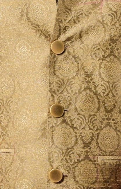 Handmade Royal Gold Kurta Pajama Nehru Modi Jacket Set