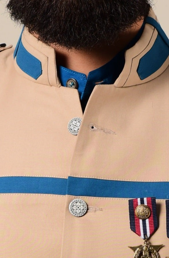 Buy Indigo Blue Ikat Inspired Kurta Jacket Set Online in India @Manyavar - Kurta  Jacket Set for Men