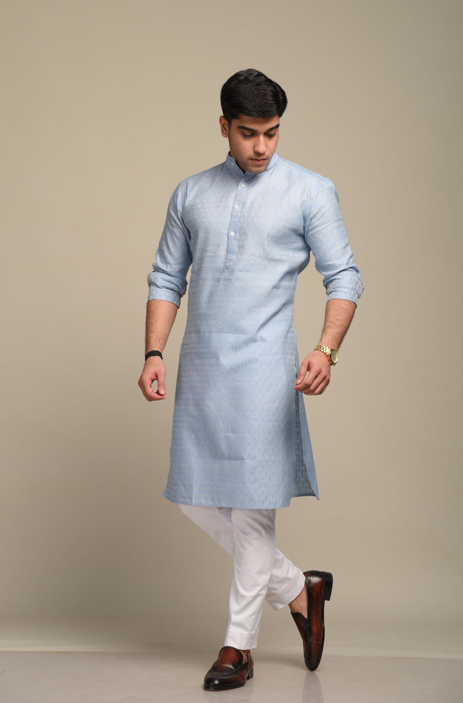 Exclusive Embroidered Design Light Sky Kurta Pajama Rajanyas