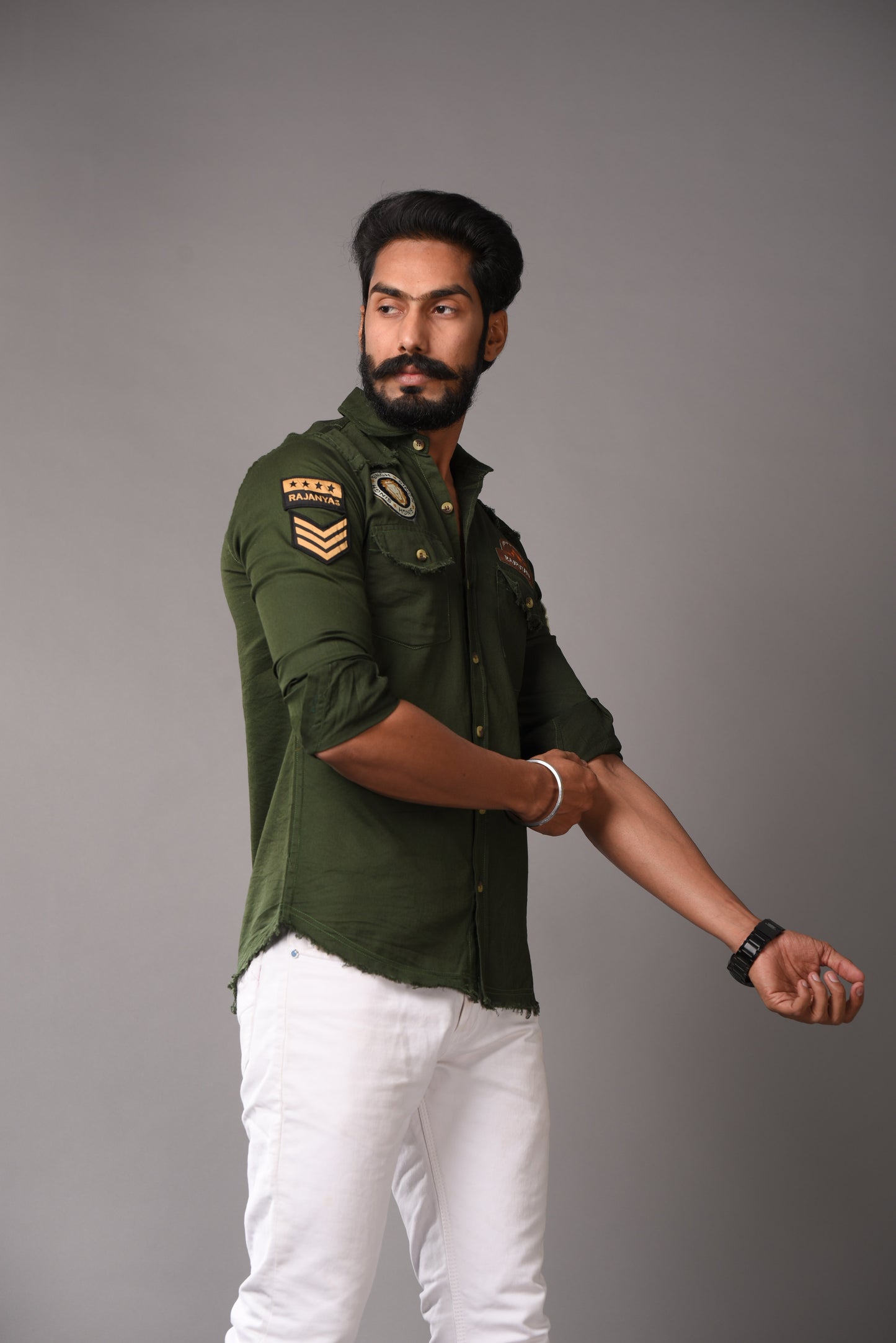 Dark Green Ultra-Comfort Casual Look Premium Rajputana Shirt
