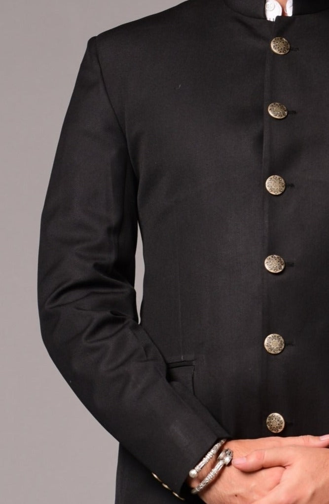 Black Designer Bandhgala Jodhpuri Suit