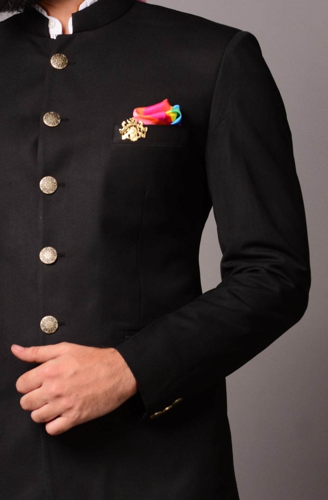 Black Designer Bandhgala Jodhpuri Suit For Mens