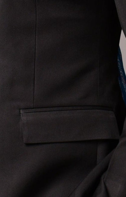 Maharaja Style Black Jodhpuri Bandhgala Blazer With Grey Trouser