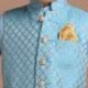 Sky Blue Half Jodhpuri Designer Jacket With Silk Kurta Pajama Set for Kids | Available in Father Son Combo