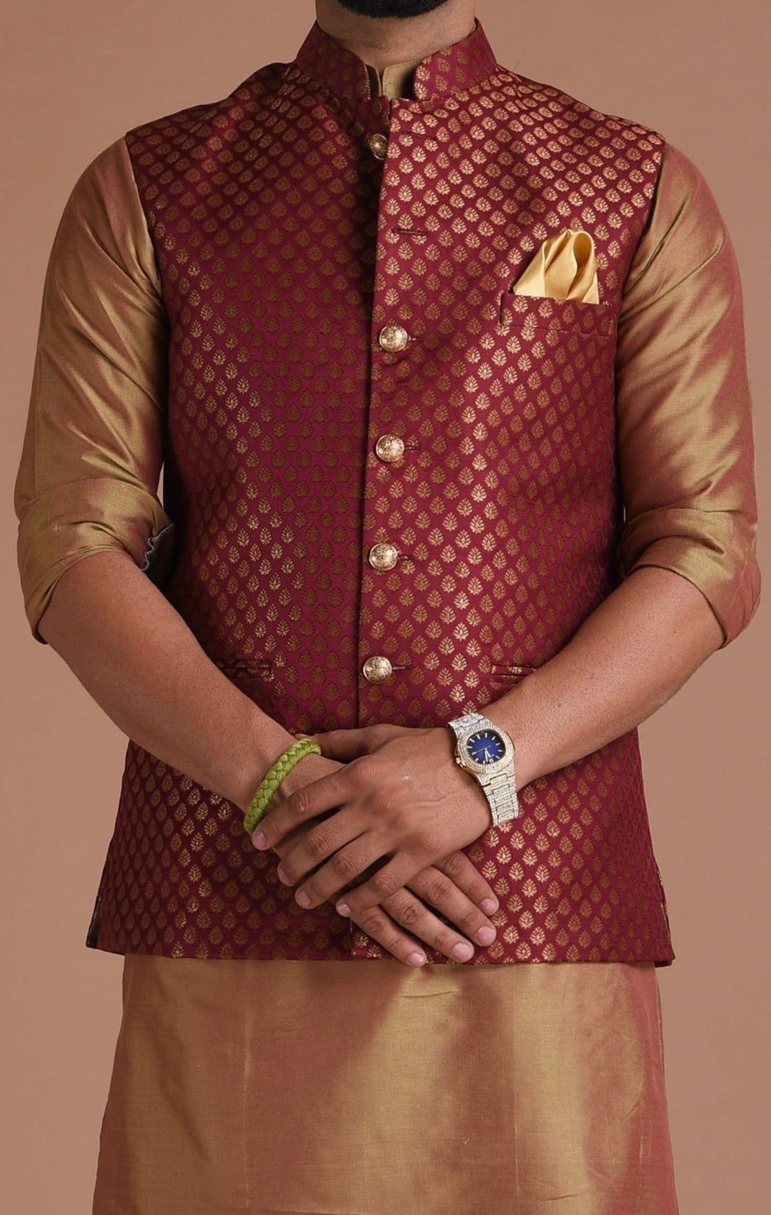 Buy VASTRAMAY Kids Maroon Printed Nehru Jacket for Boys Clothing Online @  Tata CLiQ