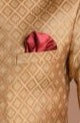 Handmade Royal Golden Brown Brocade Silk Sherwani
