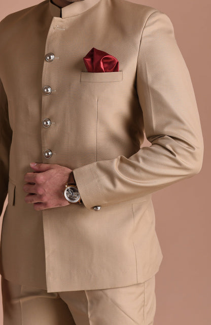 Tan Brown Jodhpuri Bandhgala Designer Suit