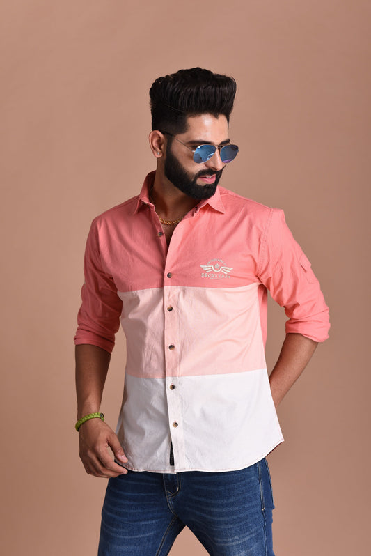 Stretchable 3 Stripe Pink United Clans of Rajputana Shirt