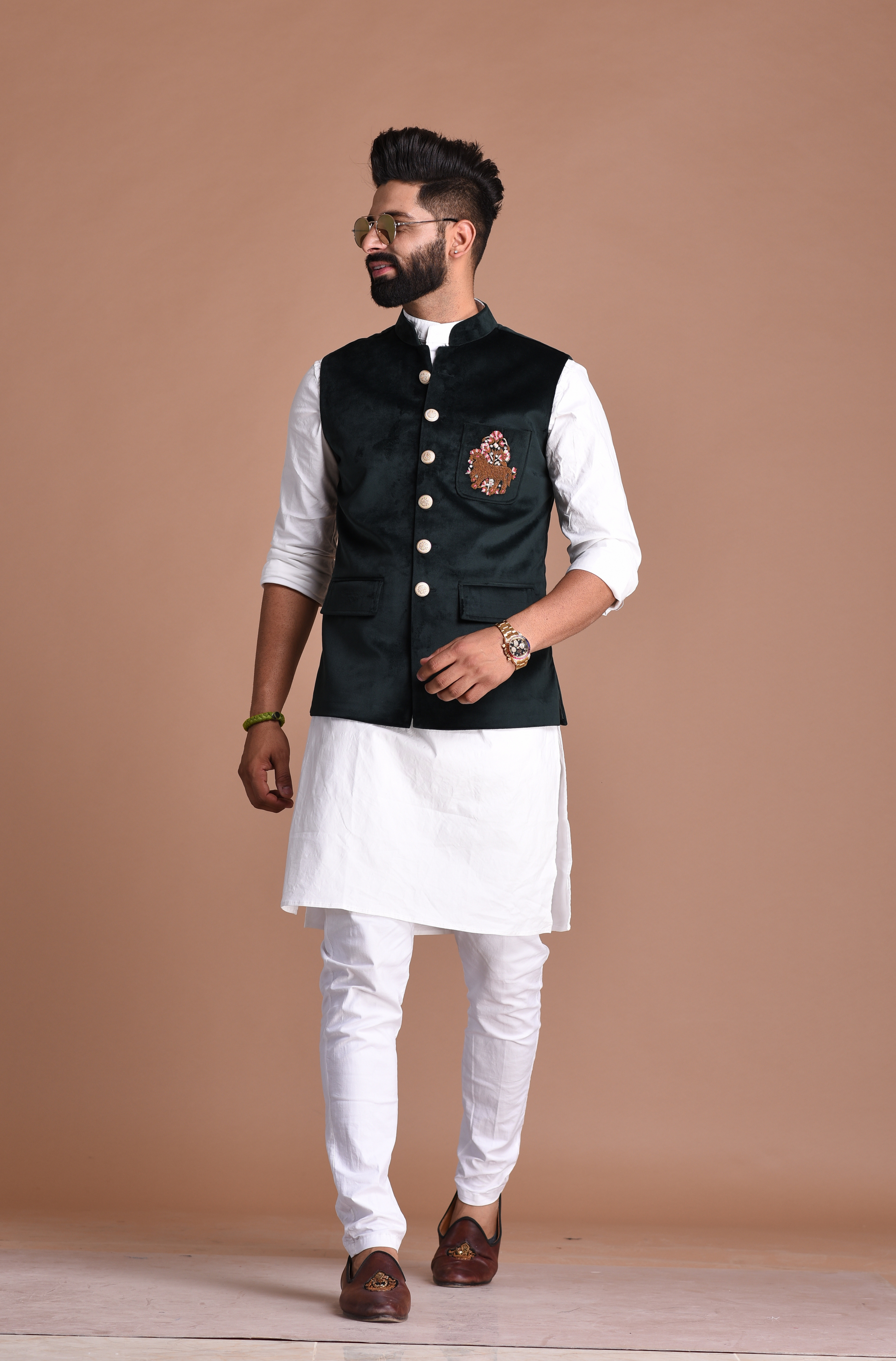 Kurta pyjama with on sale blazer