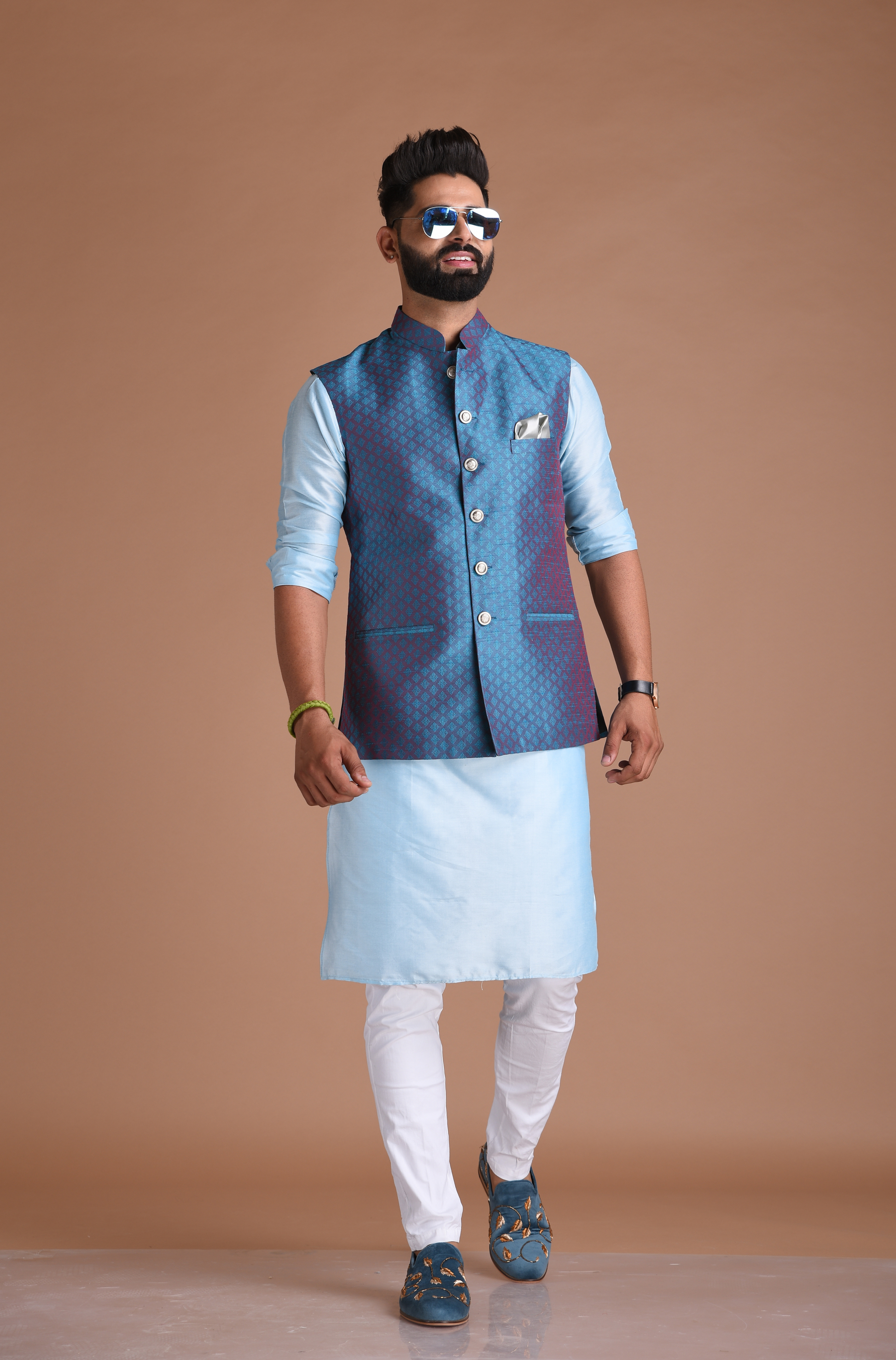 Kurta with half best sale jacket