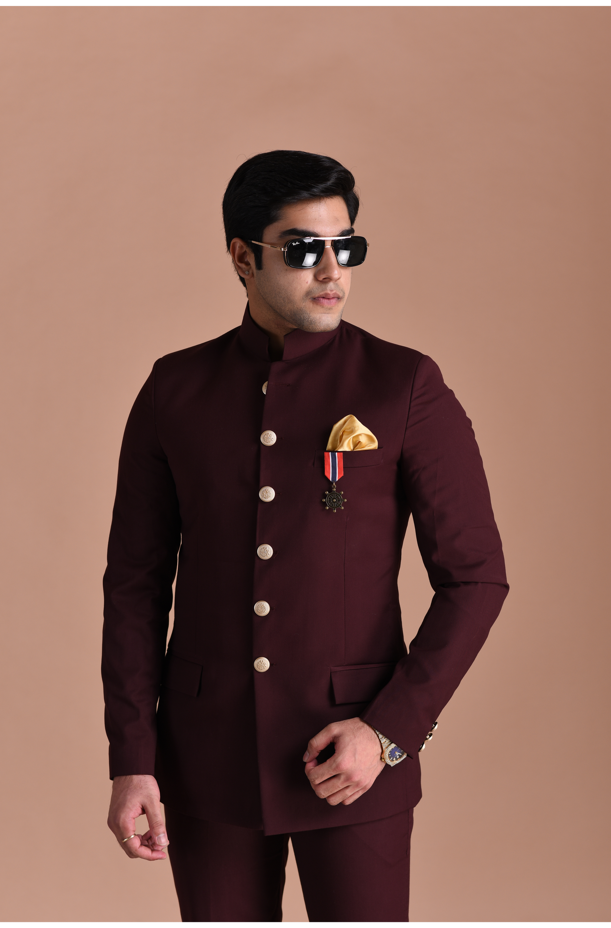Wine colour 2025 jodhpuri suit