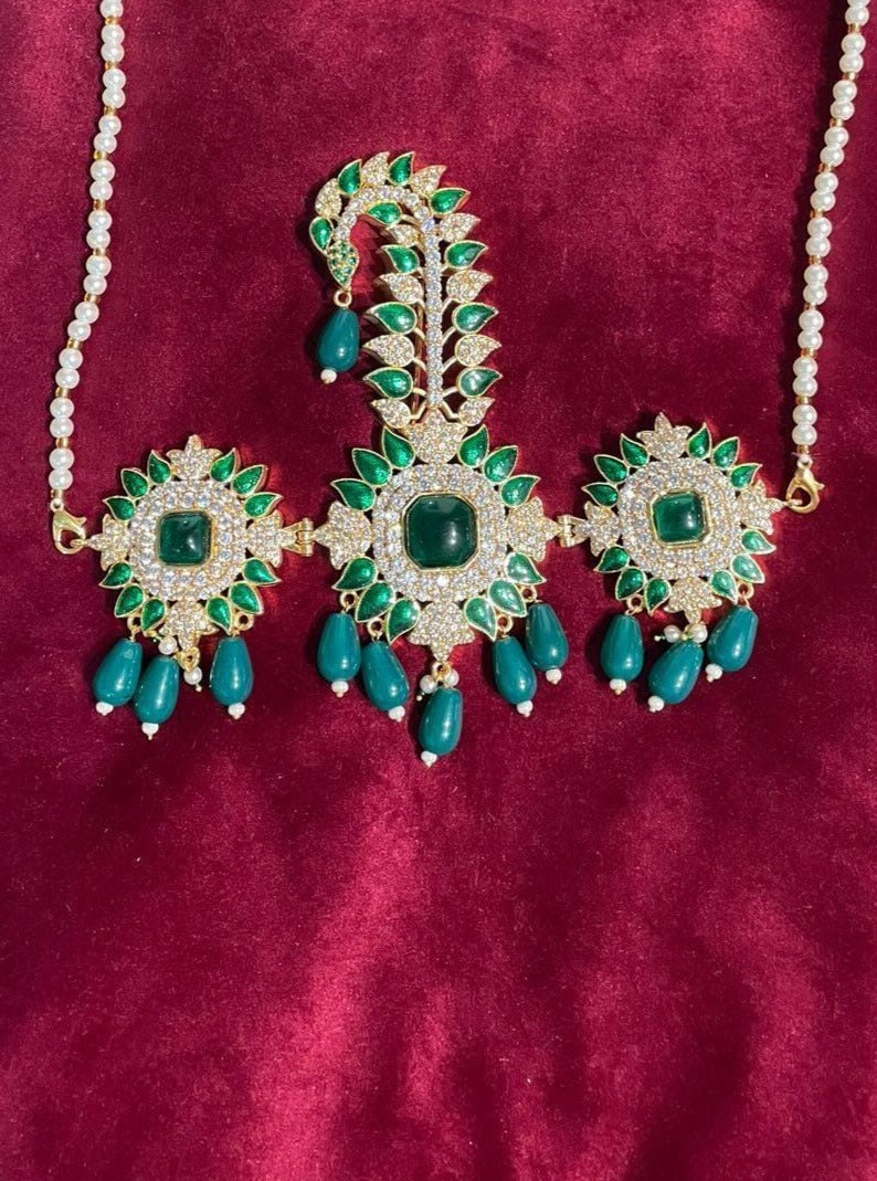 Kalangi | Sarpech |  Dark Green Golden Groom's wedding Accessories