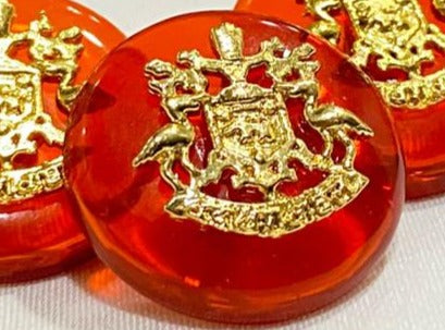 Red Brass Solanki Rajput logo Sherwani Buttons Set