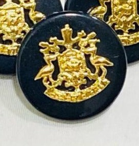 Black Brass Solanki Rajput logo Sherwani Buttons Set