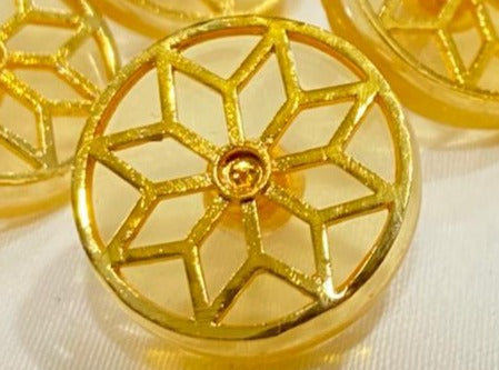 Handmade Yellow Lily Golden Border Buttons