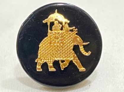 Black Base Color Metal Elephant Logo Rajputana Buttons